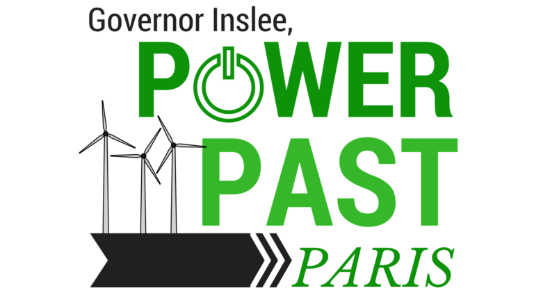 Power Past Paris graphic encouraging Washington Governor Inslee to do more than the bare minimum