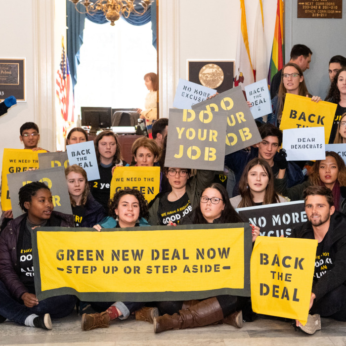 Green New Deal advocates crowd the Washington State capitol