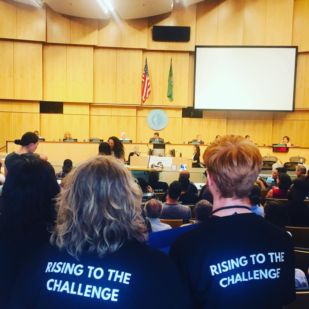 Green New Deal activists attend Seattle City Council meeting