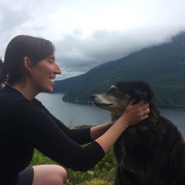 350 Seattle activist Valerie Costa with her dog